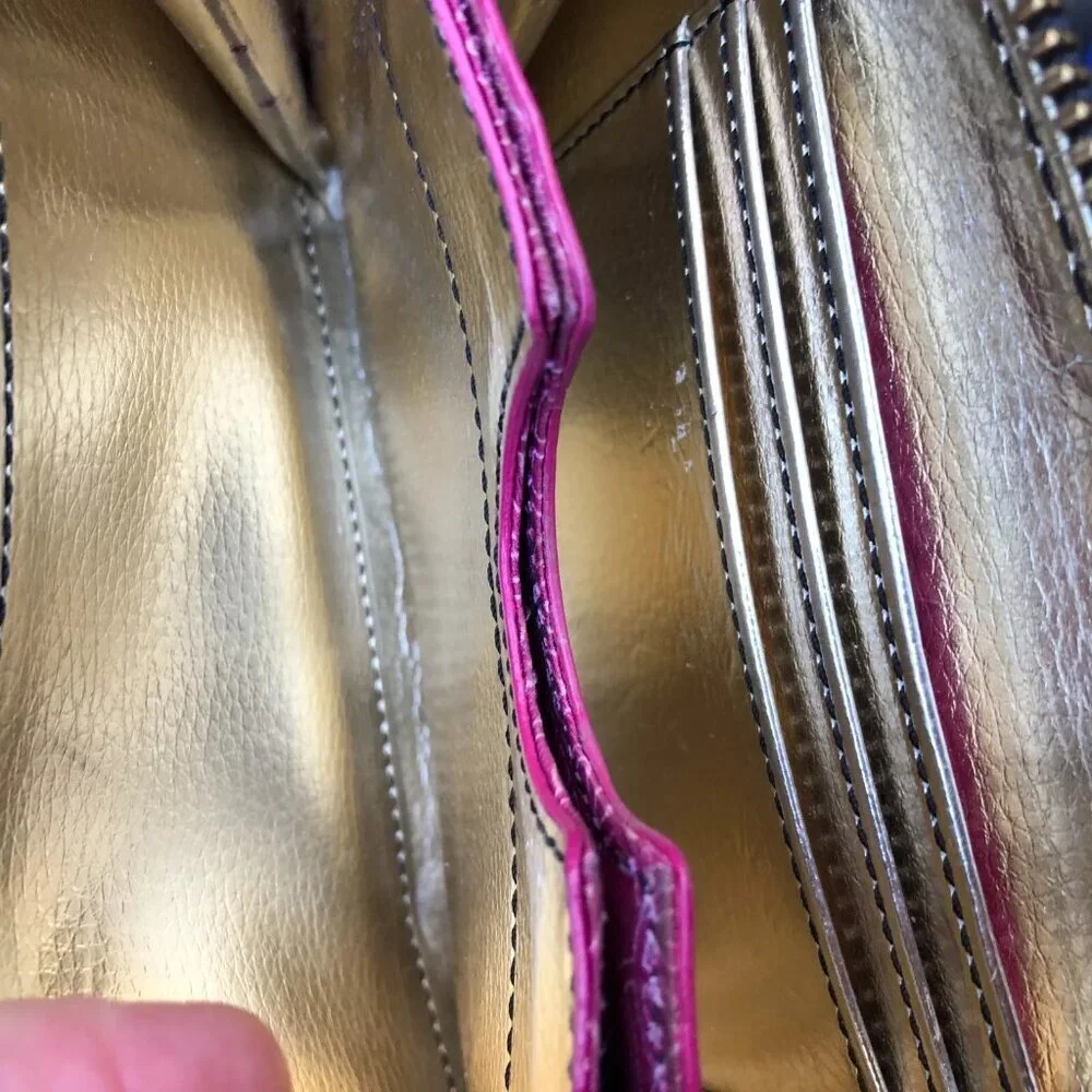 STELLA & DOT Faux Snakeskin Wallet Womens Zip Around Clutch 6" x 3.5"​​​ - Picture 8 of 11